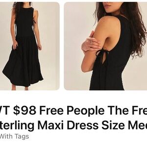 Free People Black Sleeveless Maxi Dress
